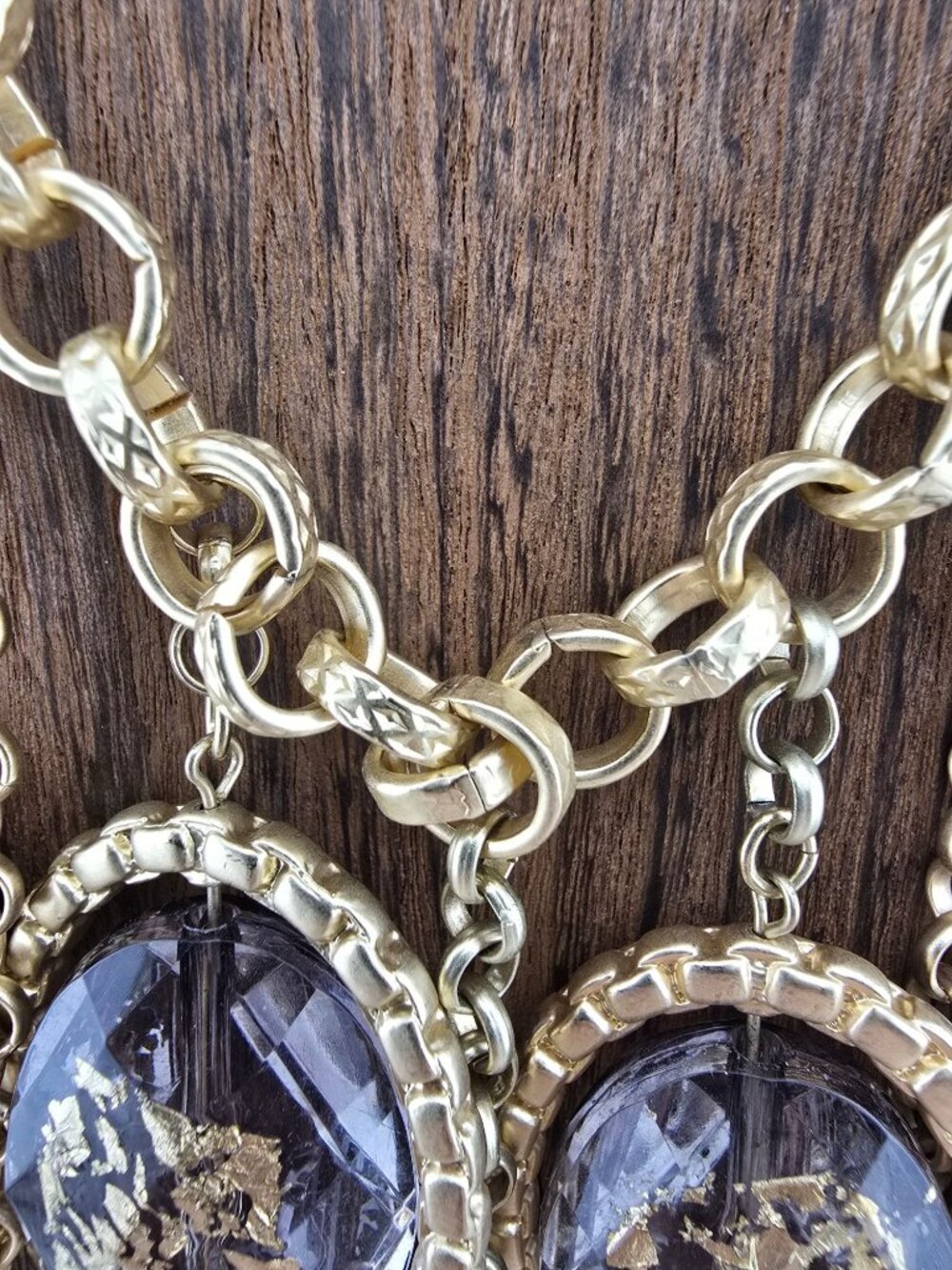 NWT Limited Edition Chicos Gold Foil Solstice Bib Necklace Statement Piece HEAVY - Picture 11 of 11